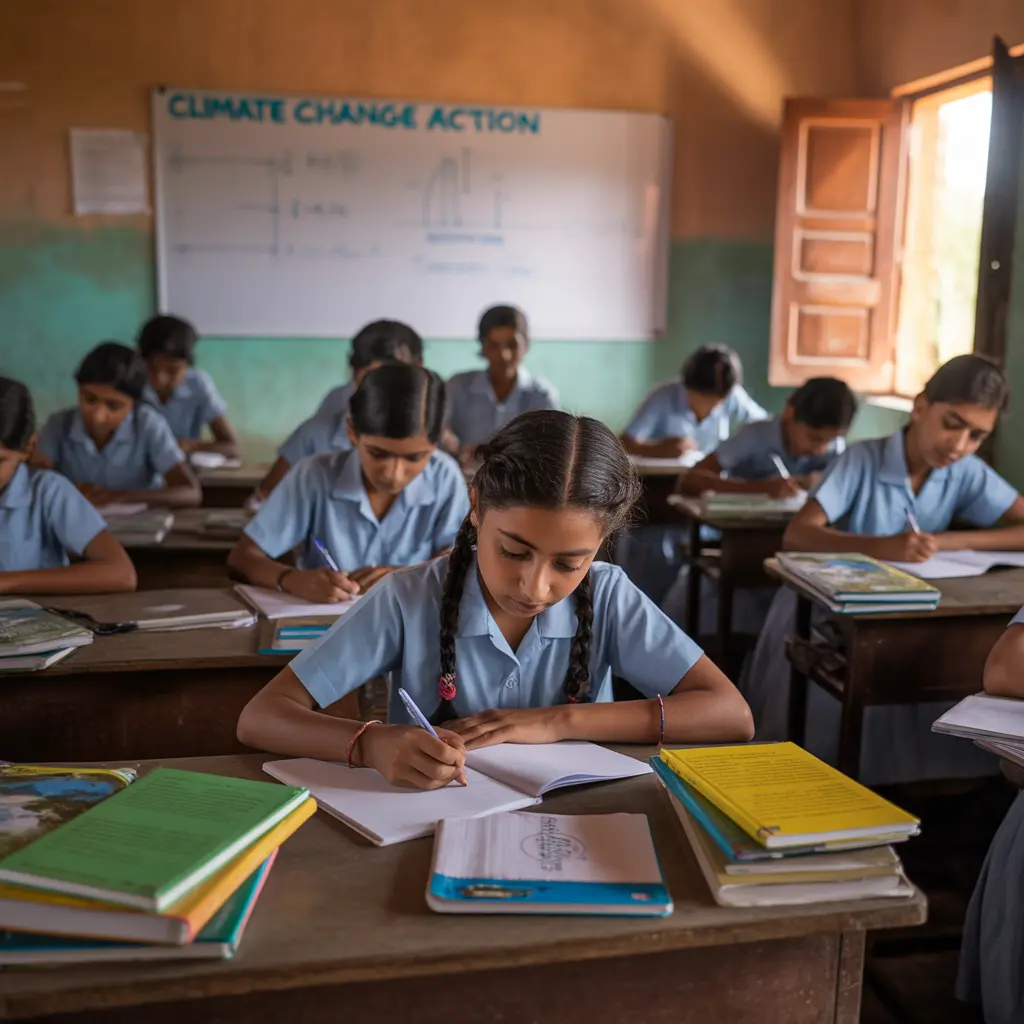 students writing articles on climate change for the WriteToWin initiative