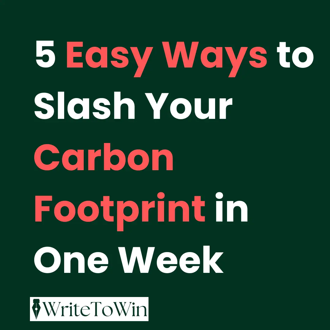 five eco-friendly habits to reduce your carbon footprint in a week: unplugging electronics, cycling, using a reusable bag for groceries, and recycling.